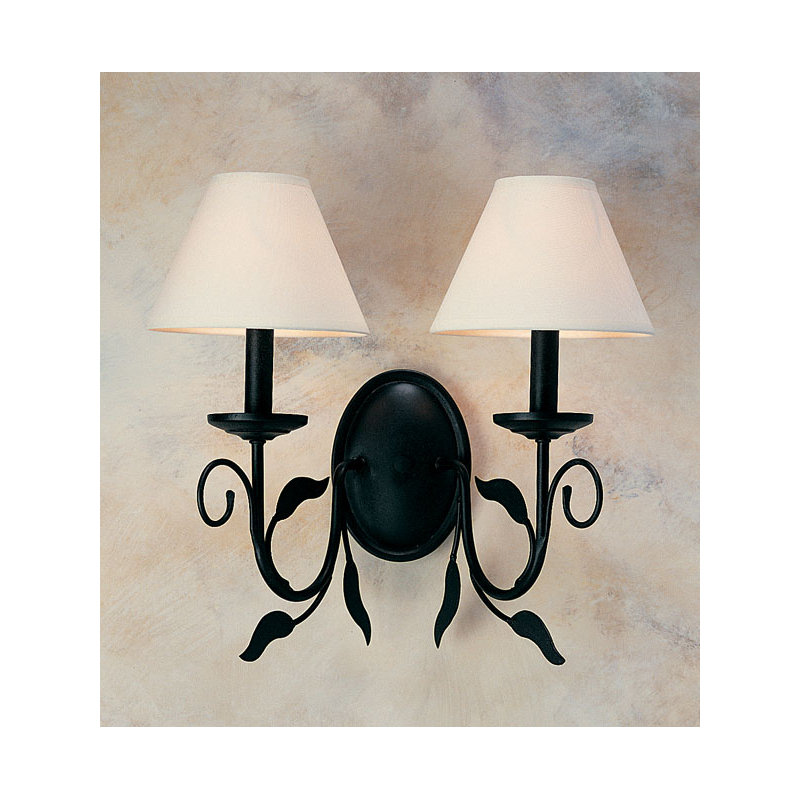 Bordeaux 2 - Light Armed Sconce, Blackwash, Cream Trumpet