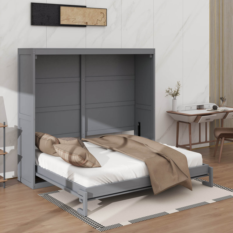 Lit escamotable double, Gris