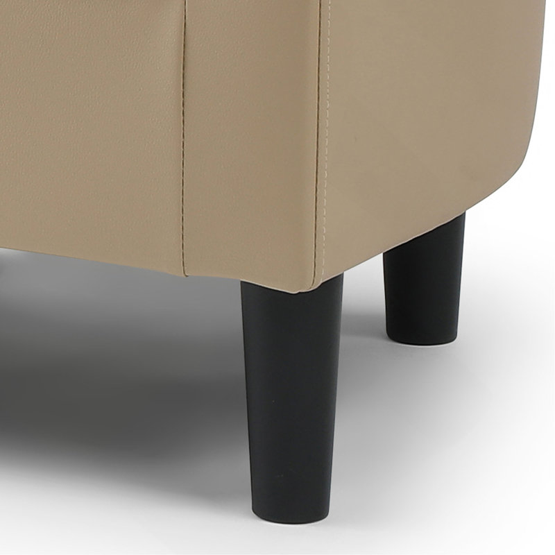 Chaise en bois massif avec repose-pieds Salem, Beige
