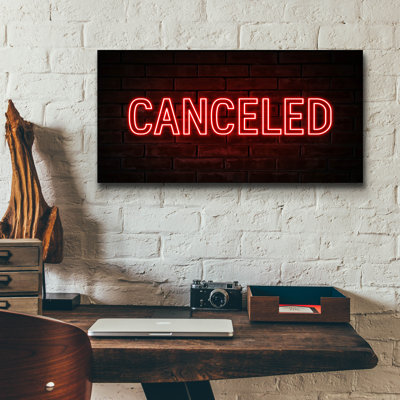 'Canceled In Neon Red' by Epic Portfolio, Acrylic Glass Wall Art