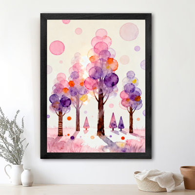 Reproduction d'art encadré noir rétro rose