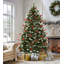 6ft Snow-Flocked Artificial Christmas Tree with Pine Cones & Red Berries, 818 Branch Tips, 250 Warm White Lights