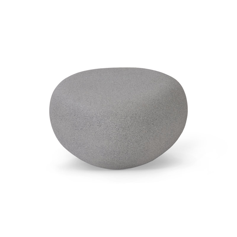 River Stone Drum Coffee Table, 14" H x 42" L x 26" W, Charcoal Stone