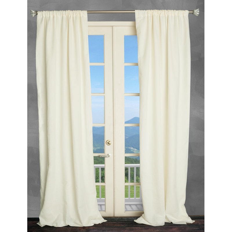 Dansby Linen Semi Sheer Curtain Single Panel, Off-White, 42" W x 96" L