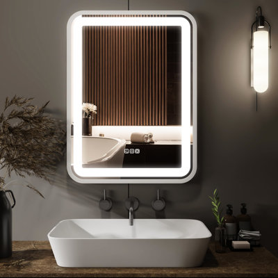 Miroir de salle de bain avec fixation murale 32X24