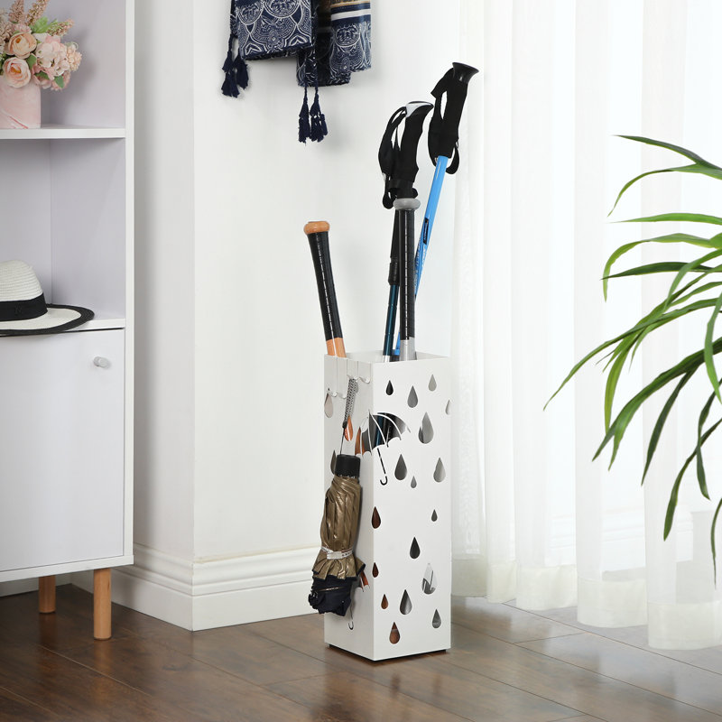 Metal Freestanding Umbrella Stand, White