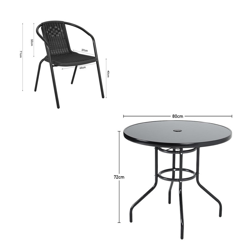 Mclin 4 - Person Patio Dining Set with Round Table , Cushions Included