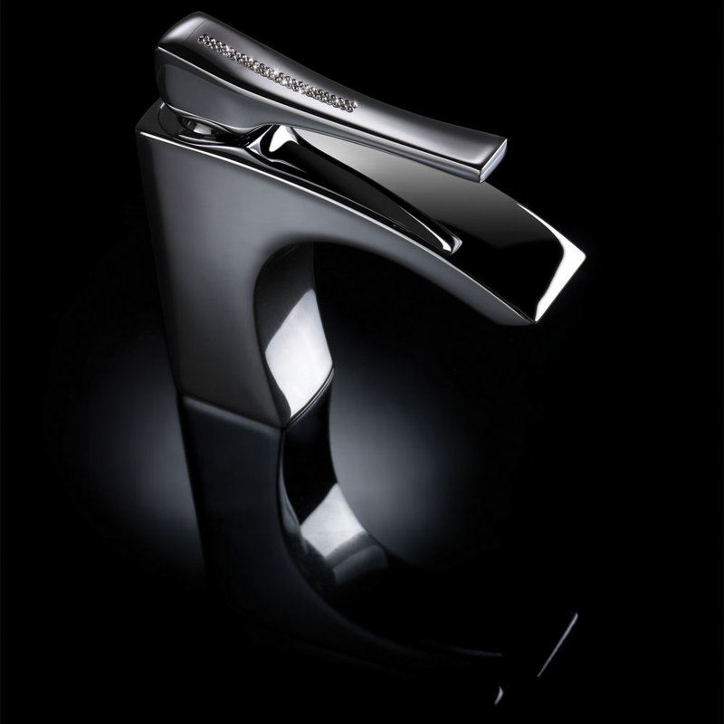 Skip Diamond Single Hole Bathroom Faucet, Polished Chrome