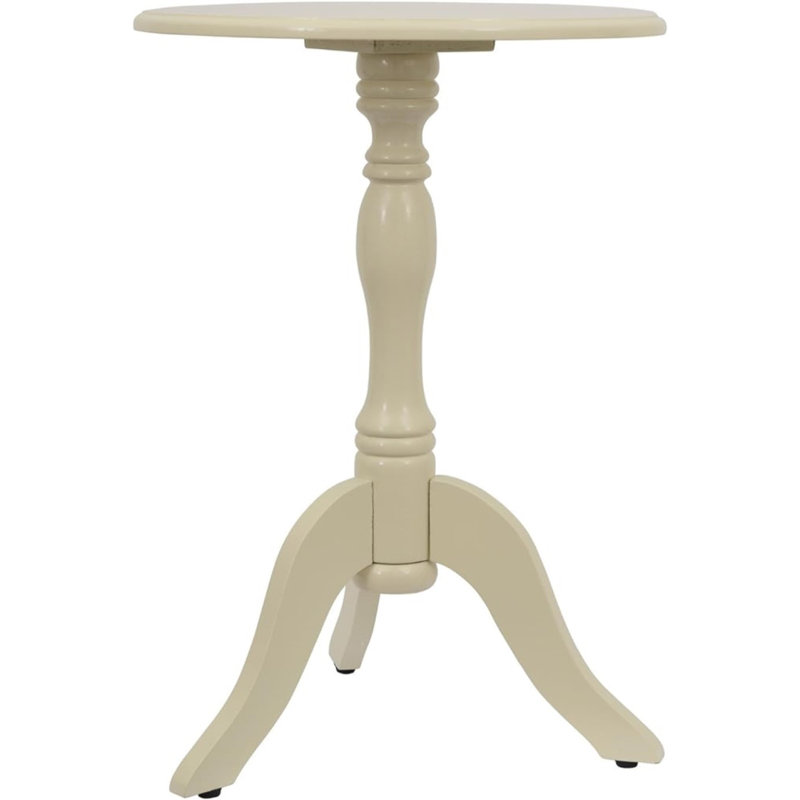  24" Round Pedestal Accent Side Table, Light Yellow