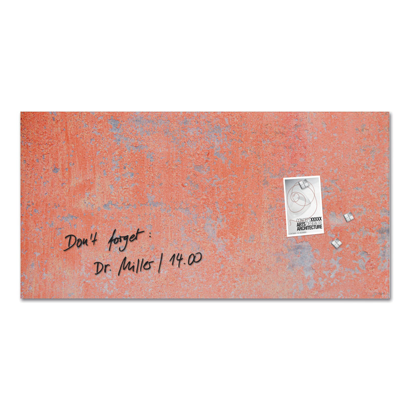 Artverum Wall Mounted Magnetic Unframed Glass Board, 46cm H x 91cm W x 91cm L
