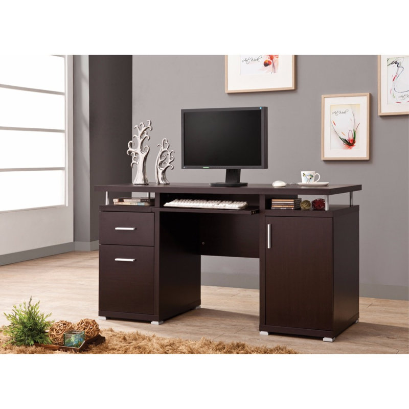 Tyrene Computer Desk, Cappuccino