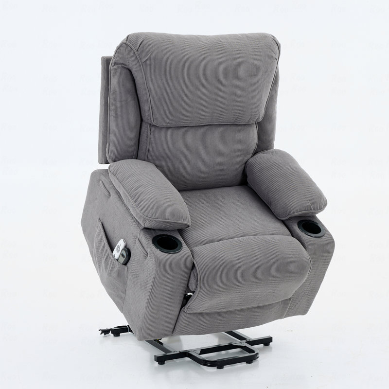 Remote-Controlled Heating And With Massage Function Assistive With Recliner Function For Seniors, Gray