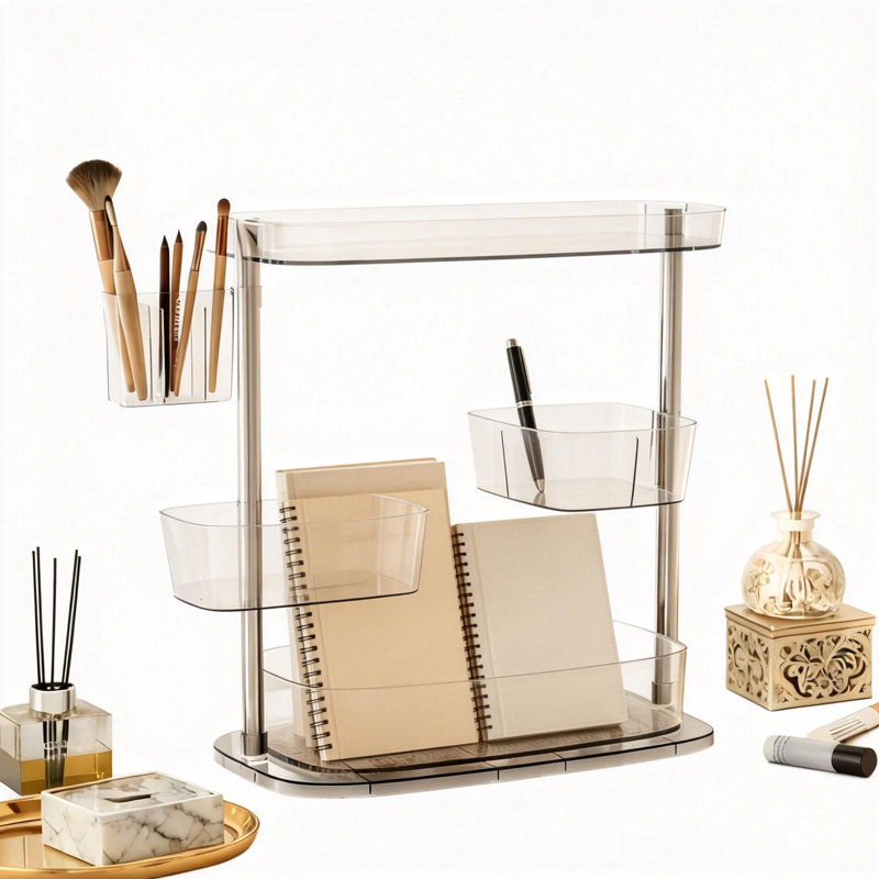 Organisateur de maquillage rotatif pour meuble-lavabo