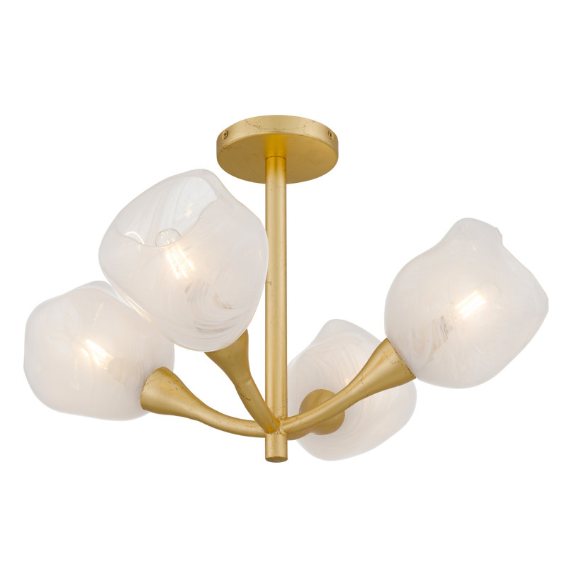 Adelyn 4-Light Gold Leaf Semi-Flush Mount