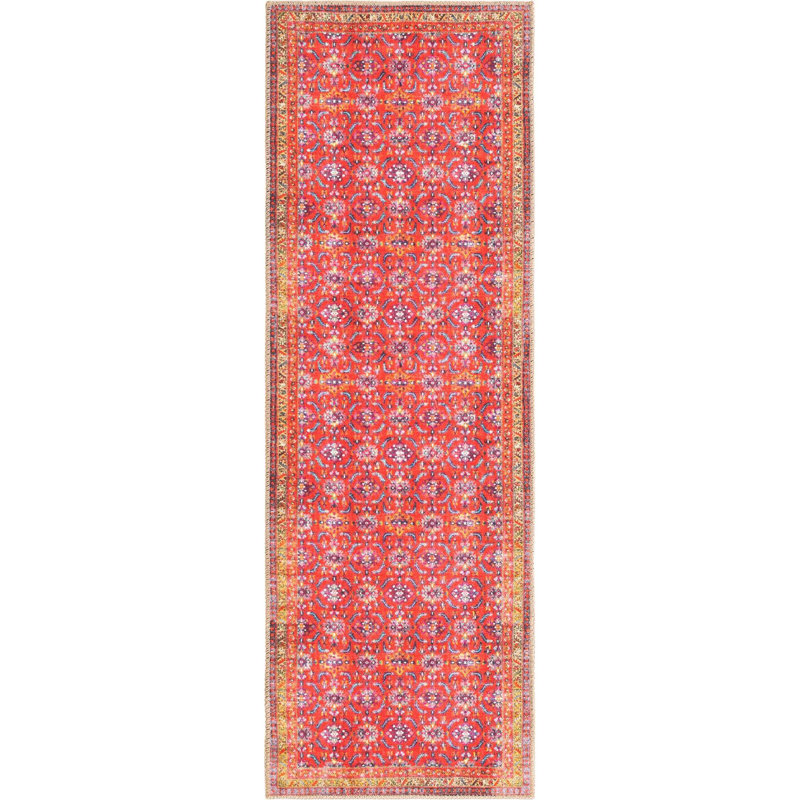 Tapis oriental rouge Ellizabeth, Tapis de couloir 2 pi x 6 pi