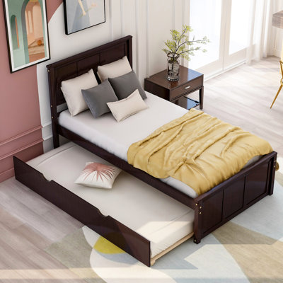Lit plateforme avec lit gigogne simple, structure de taille simple