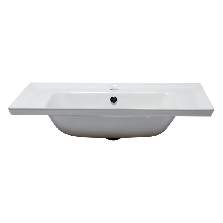 31.5'' L Drop-In Single Bowl Porcelain Kitchen Sink