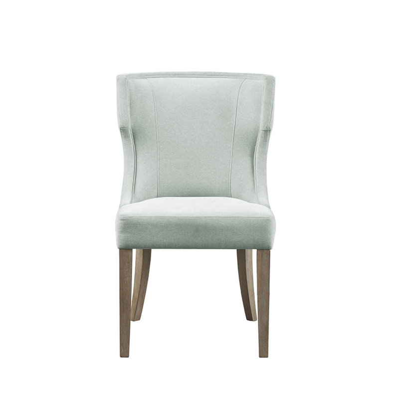 Chaise rembourrée à oreilles, Vert sauge clair