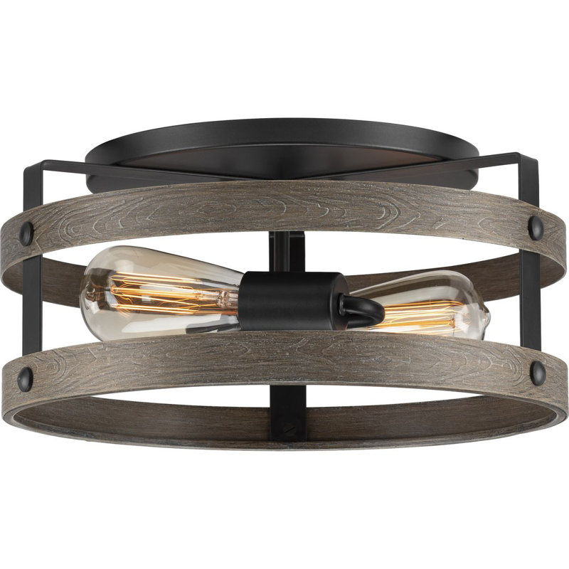 Plafonnier encastré à 2 lumières l 14,37 po Eidanas, Gris
