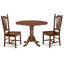 L'ensemble de table de salle à manger 3 pièces contient une table de cuisine ronde avec Dropleaf et 2 chaises de salle à manger, acajou-319205472-319205473