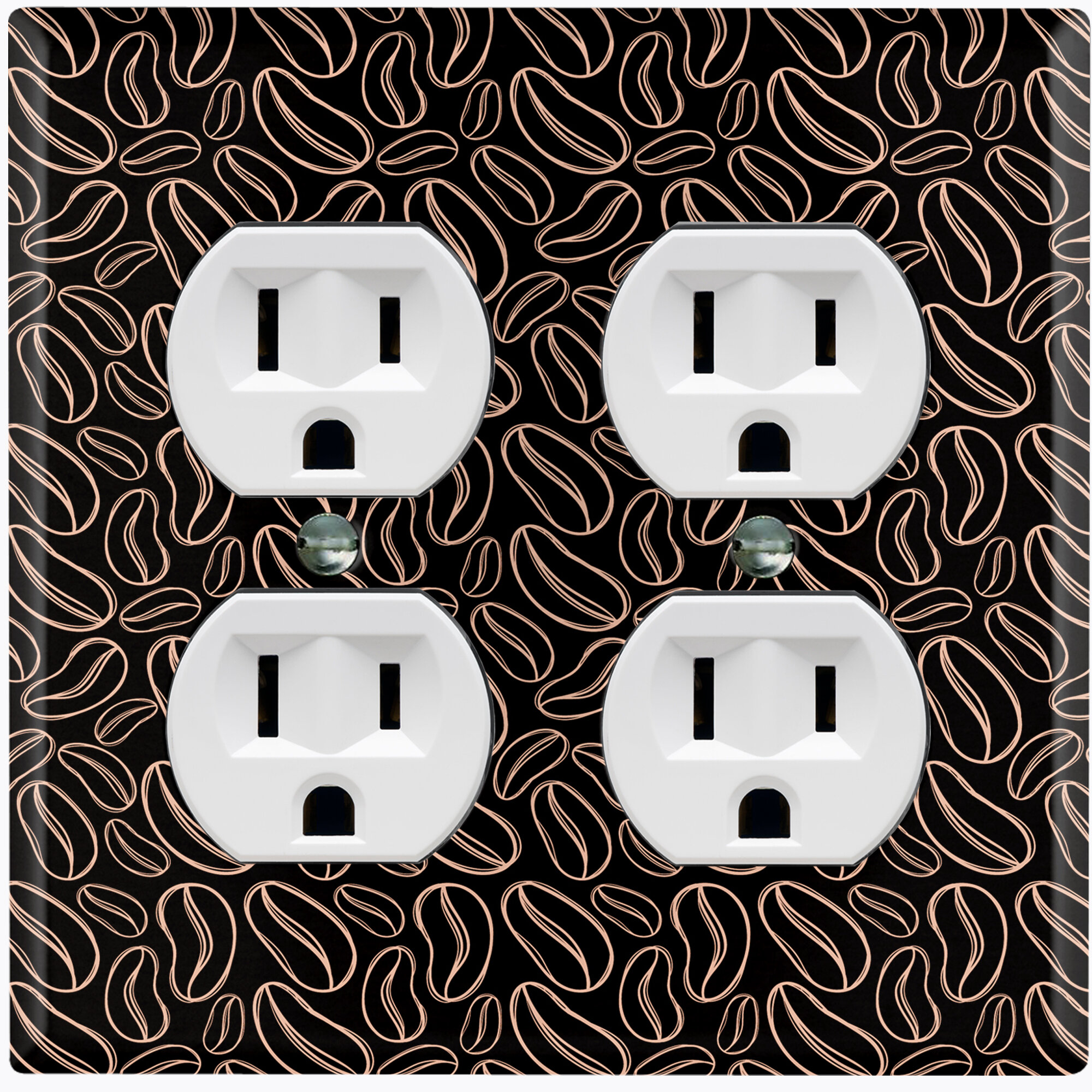 WorldAcc Coffee Beans 2-Gang Duplex Outlet Wall Plate | Wayfair