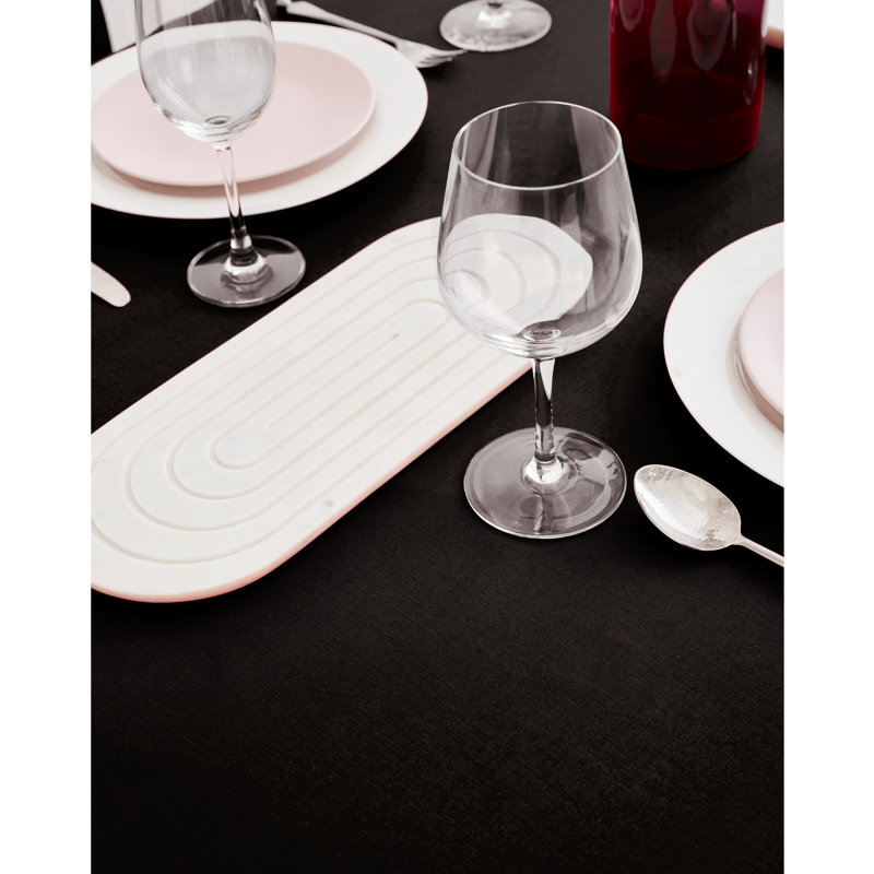 Dru Cotton Linen Plain Tablecloth, 104" x 60", Black