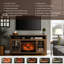 Console multimédia 55 po avec foyer électrique. / Ul. 1 500 W Chaleur. 400 pieds carrés. Couverture. Flamme réaliste. Foyer à bouton tactile et télécommande, 55 po. Thème récupéré. Dispositif de fusible de 5000 po. Flamme