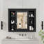 Armoire de rangement murale pour salle de bain, armoire à pharmacie, armoire de salle de bain moderne avec miroir, armoire à miroir avec 6 tablettes ouvertes