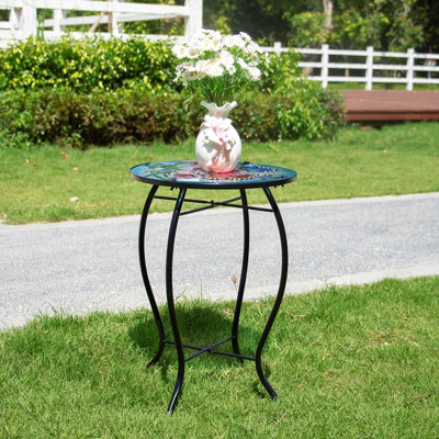 Petite table d'appoint en verre Butterfly