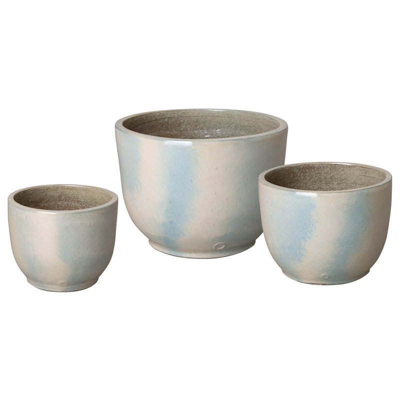 Handmade Ceramic Planter, 14'' H x 18'' W x 18'' D