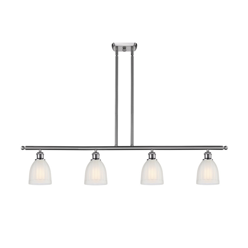 Luminaire suspendu en dôme pour îlot de cuisine 4 lumières Dunder, Ampoule DEL 6 watts Vinage, Nickel poli