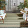 Tapis rayé beige / vert Aiken