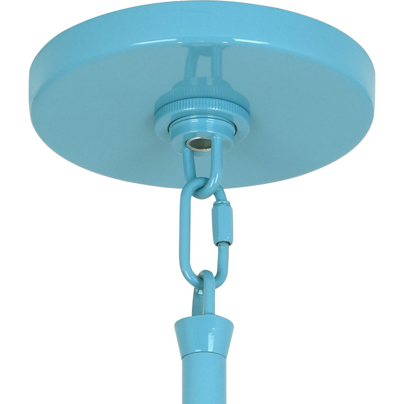 Lustre géométrique à 3 lumières Pierce, Bleu crème lustré, Bleu crème