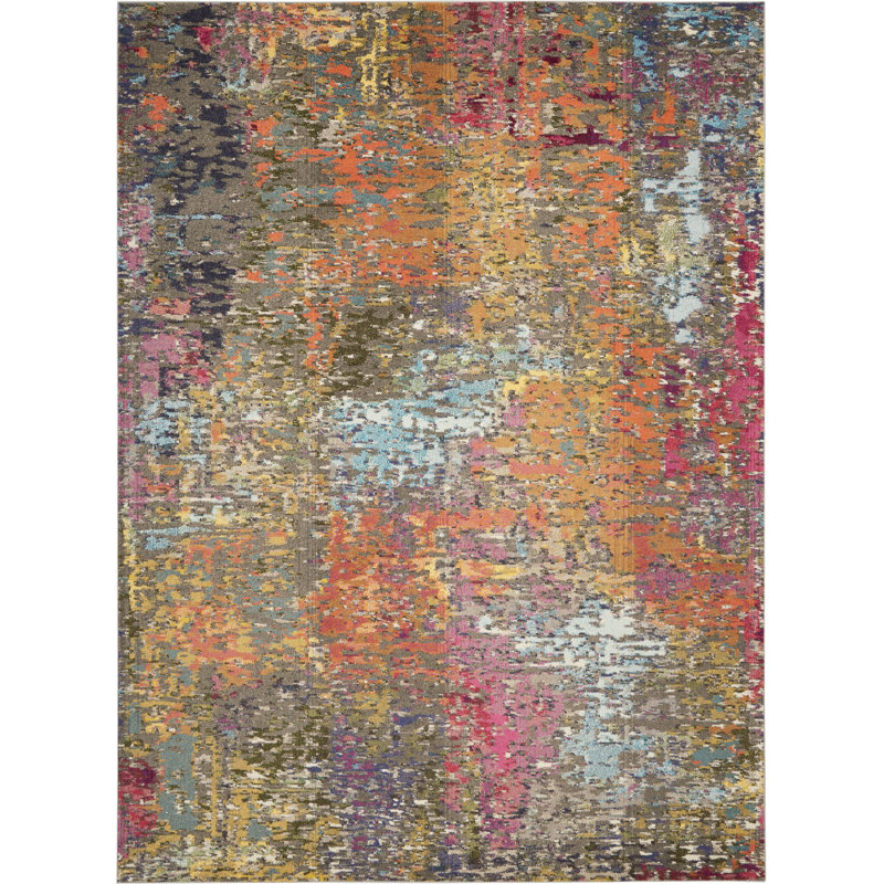 Abstract Indoor Rug, Rectangle 6'7" x 9'7"