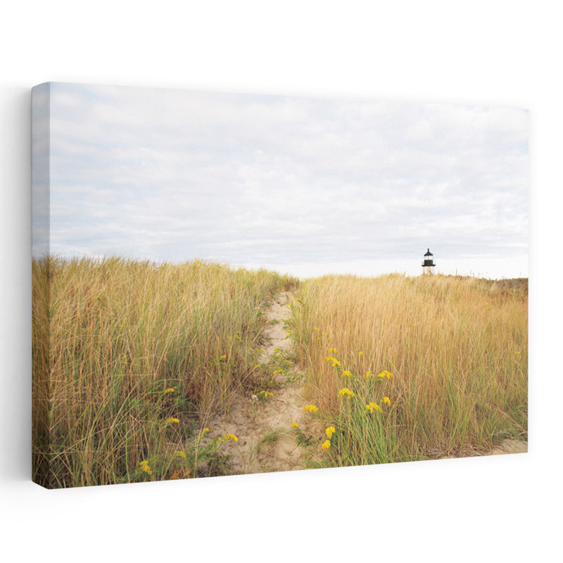 Phare de Nantucket, bord de mer; Nautique noir bleu floral plage plage Gras, H 60 po x l 40 po