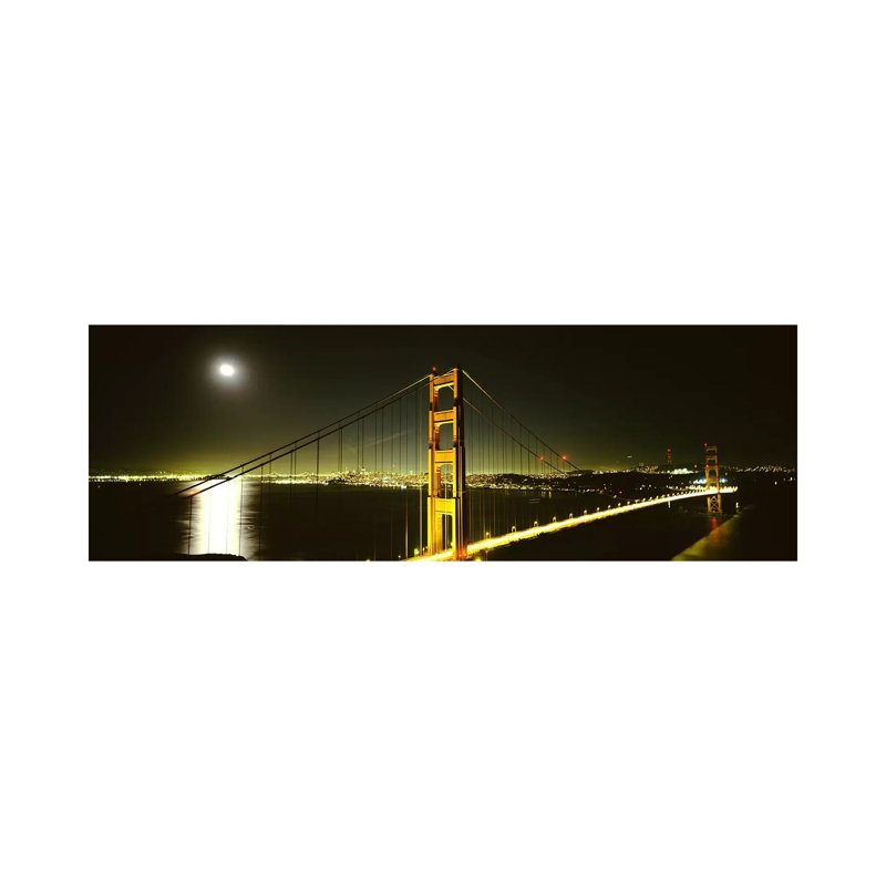 Suspension Bridge Across The Sea, Golden Gate Bridge, San Francisco - Wrapped Canvas Panoramic Print