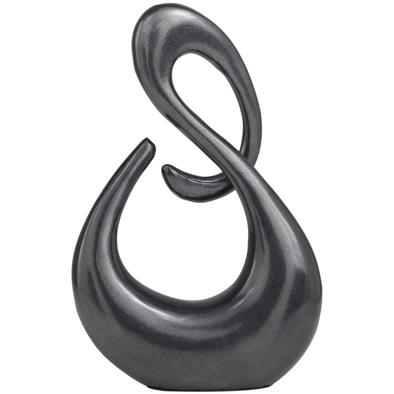 Layleen Abstract Sculpture, H 11,55 po x l 7,45 po x P 2,75 po, Gris foncé