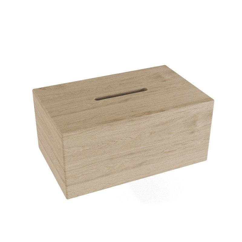 Manada Mist-Shield Rectangular Teak Tissue Box
