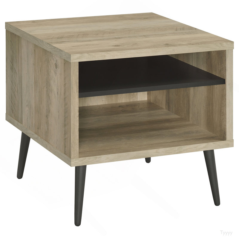 Balboa Distressed Pine Square Engineered Wood Side End Table