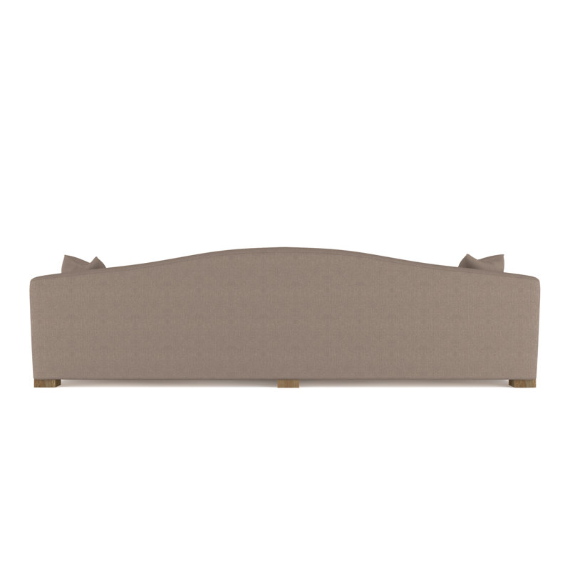 Horatio Camelback Taper Curved-Arm Loveseat, Box Weave Linen Pumice, 33" H x 72" W x 36" D, Weathered