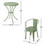 Ensemble bistro en métal 3 pièces, extérieur, résistant à l'eau, en fer, comprenant une table et des chaises hautes d'assise de 61,5 cm (24,24 po), profondeur d'assise de 41,3 cm (16,25 po), revêtement en poudre, 76,2 cm x 45,7 cm (30 po x 18 po).
