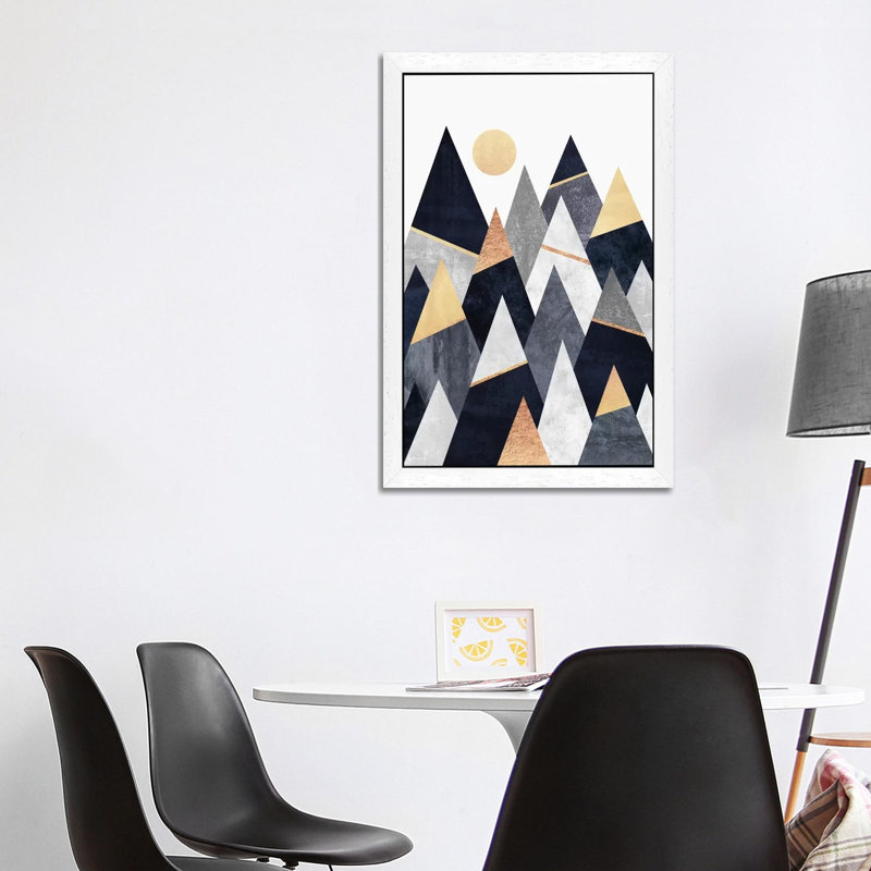 Fancy Mountains - Floater Frame Print on Canvas, 152.5 cm H x 101.5 cm W, White Framed