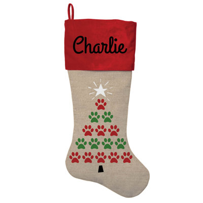 Christmas Paw Prints Personalized Stocking