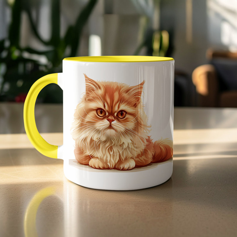 Ceramic Coffee Mug, 3, Yellow