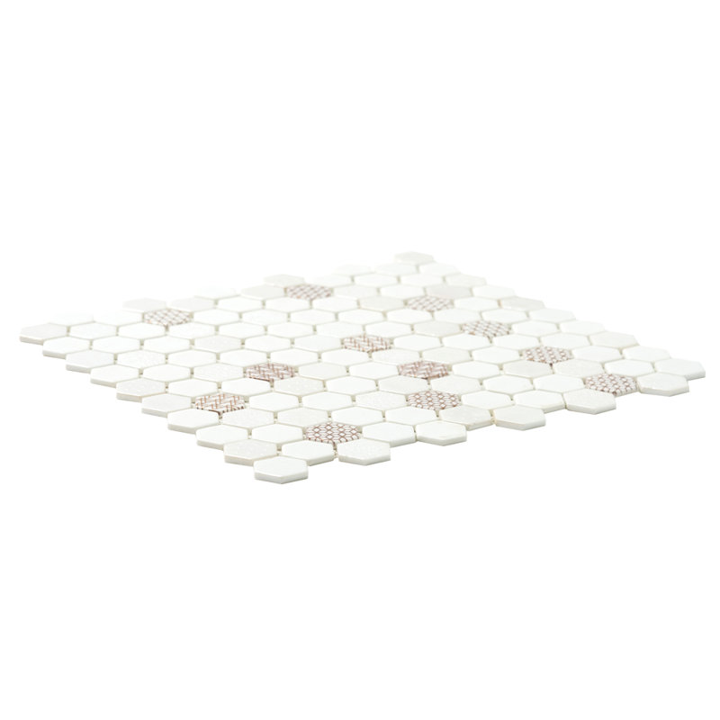 Eterna Hex 12" x 12" Recycled Glass Shiny Mosaic