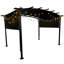 Pergola d'extérieur 12 x 9 pi avec abat-jour rétractable - Structure en acier pour les pique-niques et les rassemblements dans la cour