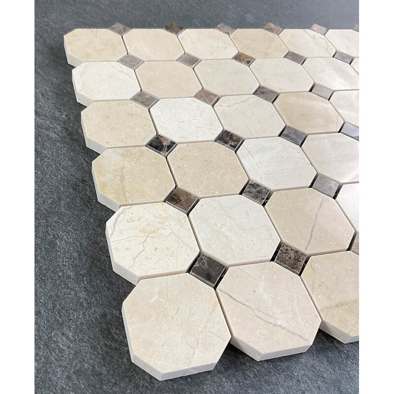ES Stone Octagon and Dot Marble Mosaic Wall & Floor Tile & Reviews ...
