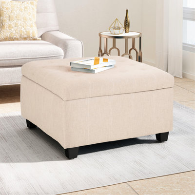 For Living Room Style - Fabric, Waffle Stitching, Birch Legs Dark Brown, 31X31x18.6, Wheat In Soft Upholstery, Design, 30.69In X 18.11In