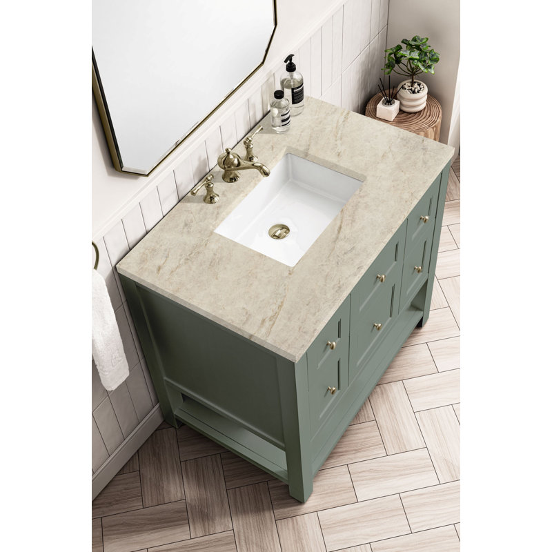 Breckenridge 36'' W Single Vanity, Smokey Celadon, 8" Widespread, Tajnar Eclos