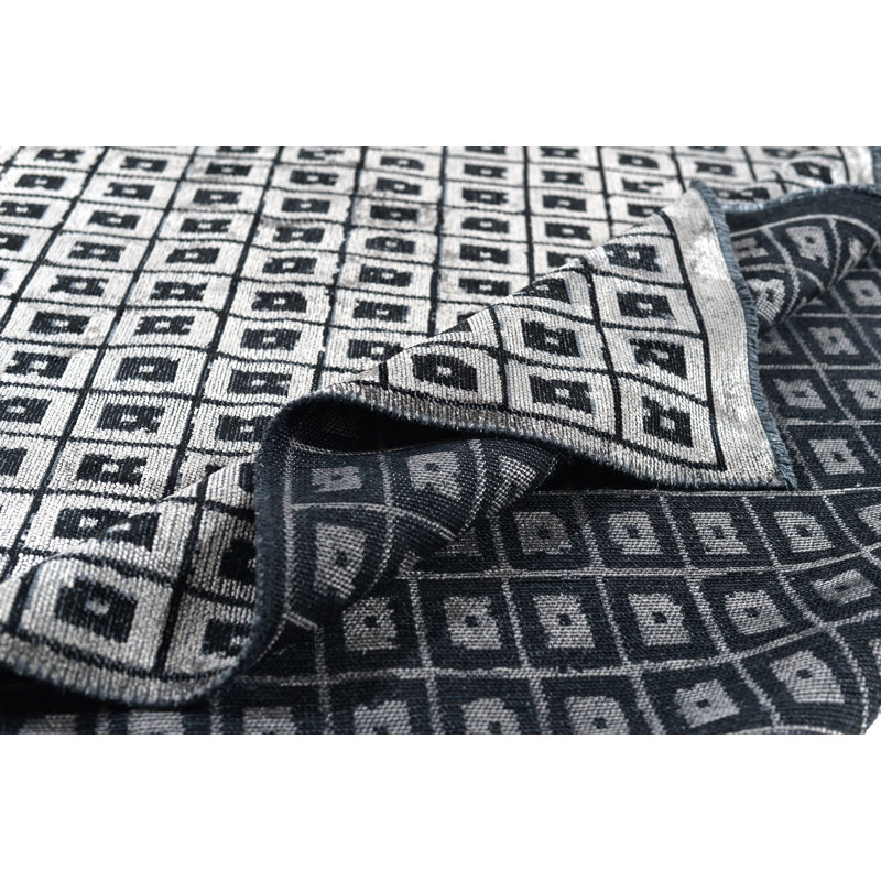 Tapis gris foncé / noir Rapture, Rectangle 7 pi 10 po x 11 pi 2 po